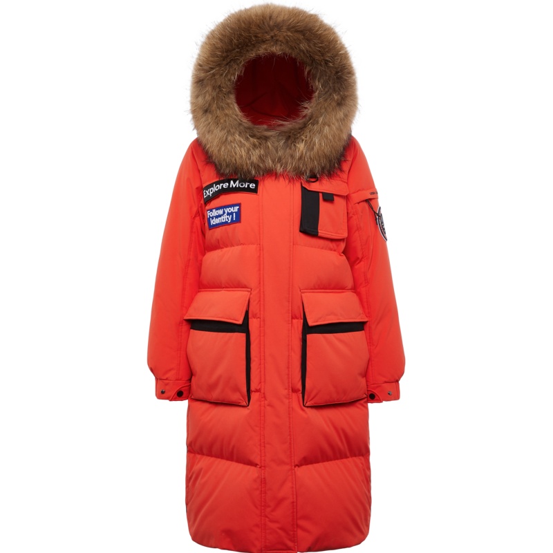 波司登长款羽绒服女大毛领女士户外工装加厚鹅绒外套