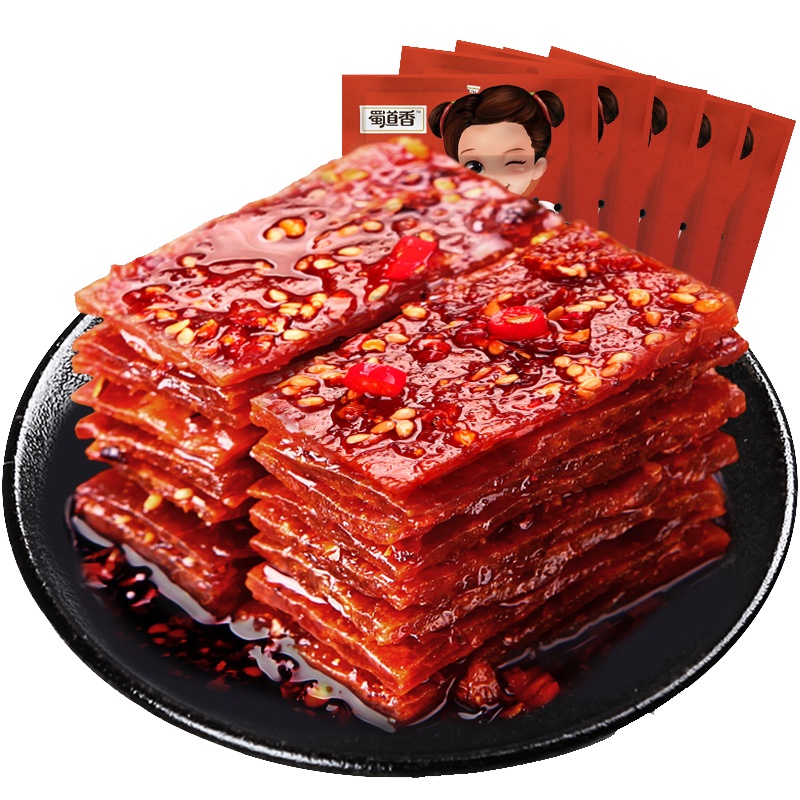 蜀道香麻辣猪肉脯500g香辣味特产食品小吃单独小包装肉铺干麻辣肉干