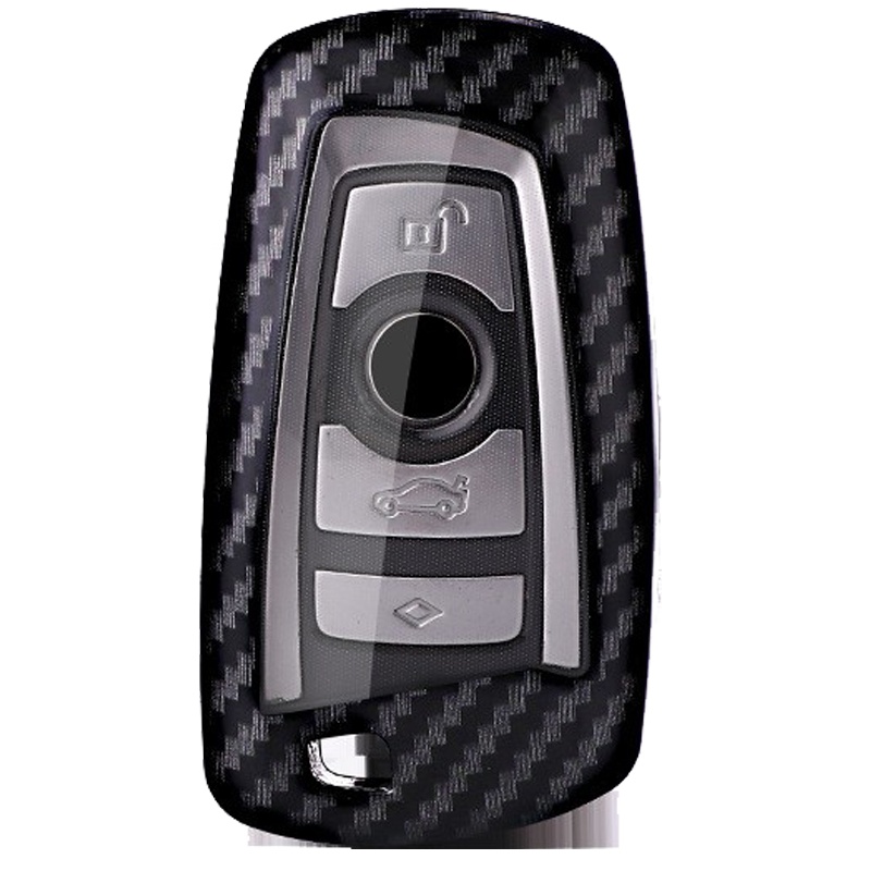 宝马碳纤维纹路钥匙包新3系5系320li钥匙套525包X3X4扣碳纤纹全包壳 全黑套装