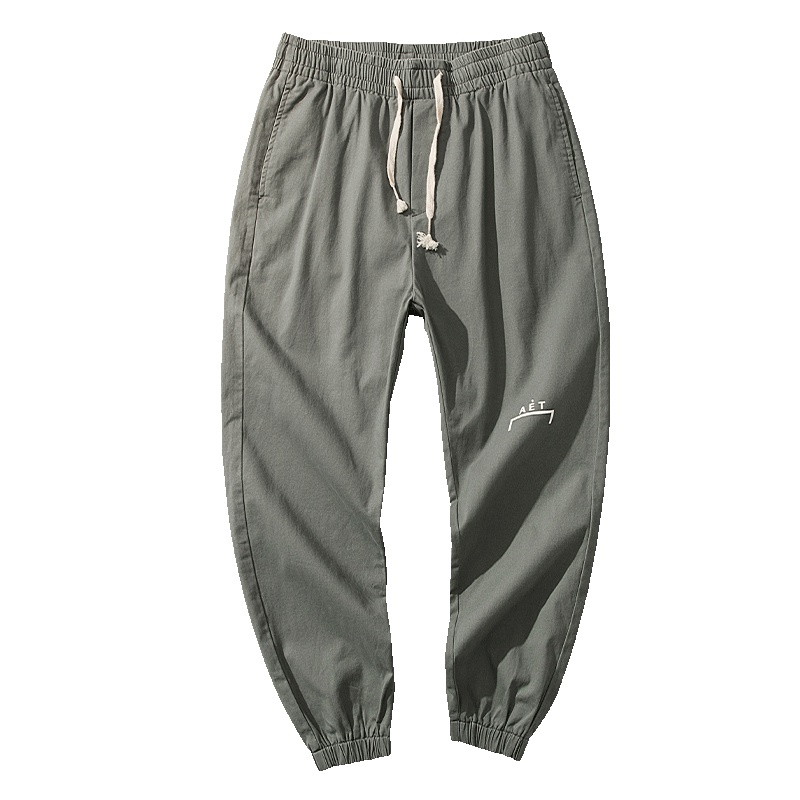 No1dara潮流百搭裤子男束脚港风宽松直筒裤学生休闲新款九分裤男