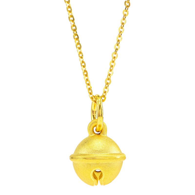 金一国囍足金3D硬金时尚创意小铃铛吊坠路路通款手链挂坠礼物(定价)ACD066