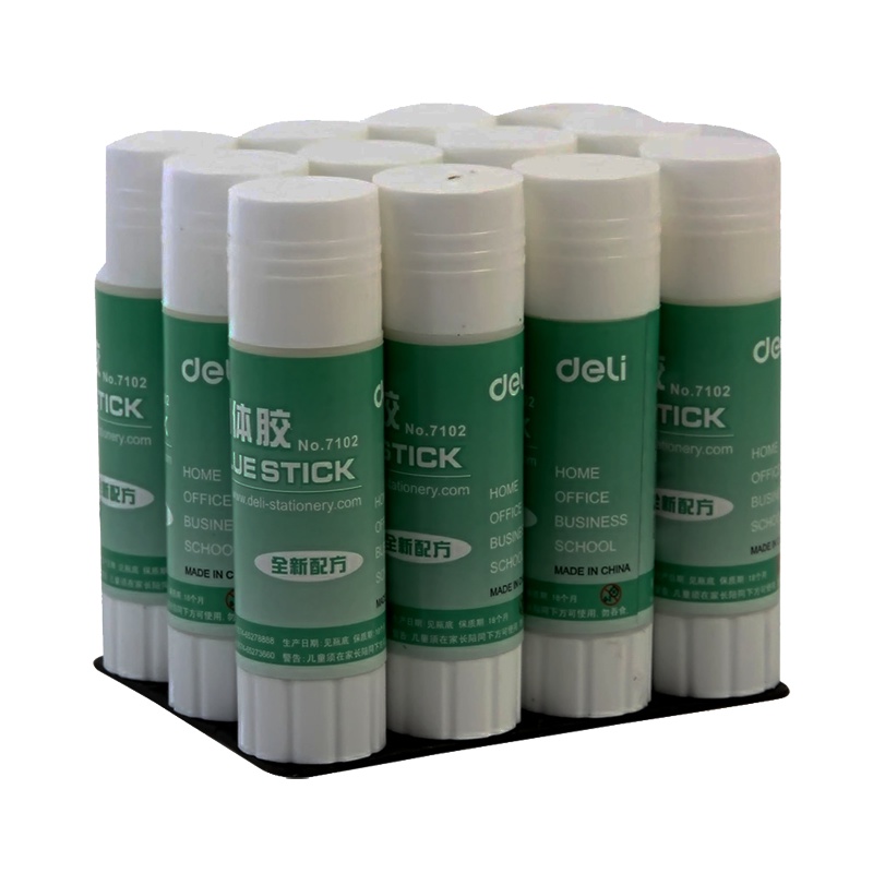 得力(deli) 7102固体胶21g 胶棒 固体胶水 得力文具 12只装
