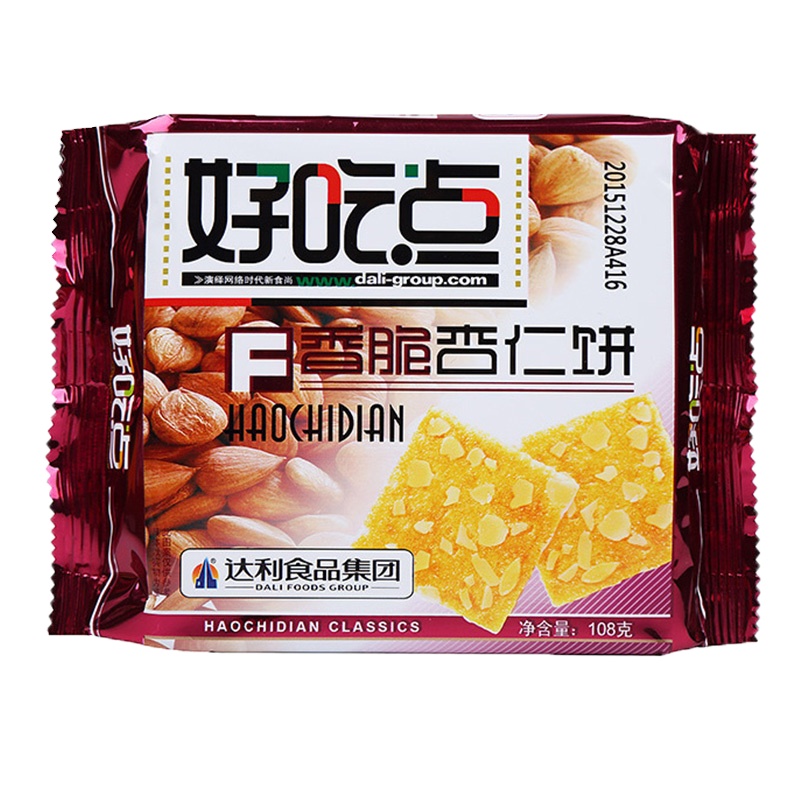 好吃点 饼干 零食 香脆杏仁饼108g袋装