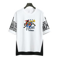 IKOPPOI 2019夏季新款男士短袖t恤宽松五分袖上衣印花潮牌 TX919-2