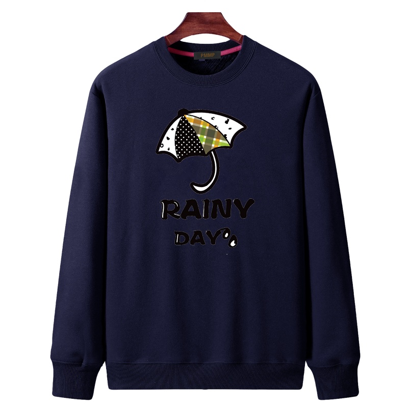 PMMP圆领大码卫衣胖子男士新款春秋季百搭打底运动加绒时尚休闲潮上衣