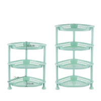 浴室置物架卫生间厕所落地多层塑料收纳架置地式洗漱台厨房架子 TH1000三角米色 一层