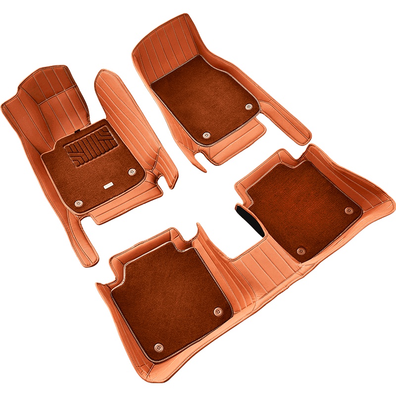 小米生态链 迈未全包围汽车脚垫专车专用定制版纤维皮革绒面丝圈地垫奥迪宝马大众双层压模一体成型TN-YQT02 双层浅咖色