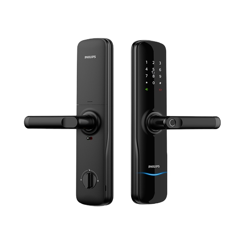 飞利浦(PHILIPS)DDL602K 智能锁指纹锁家用自动执手密码锁 智控防盗门电子锁 曜石黑