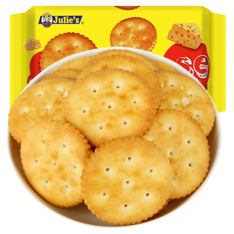 马来西亚进口零食Julie＇s/茱蒂丝特脆乳酪饼干香脆美味芝士饼干早餐下午茶点心100g