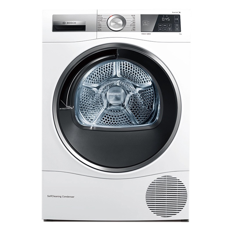 博世（BOSCH） 9公斤 智能滚筒干衣机 全触摸 低噪除菌 家居互联 （白色）WTU879H00W