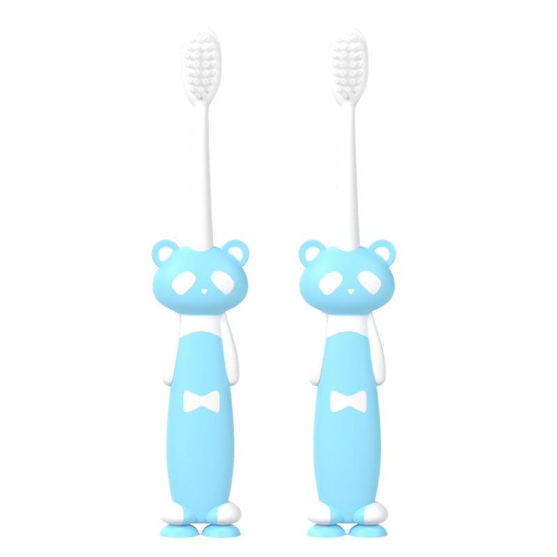 小浣熊(Coati)儿童牙刷软毛 2-5岁宝宝小孩小头口腔清洁 训练护龈护齿 2支装 宝宝牙刷