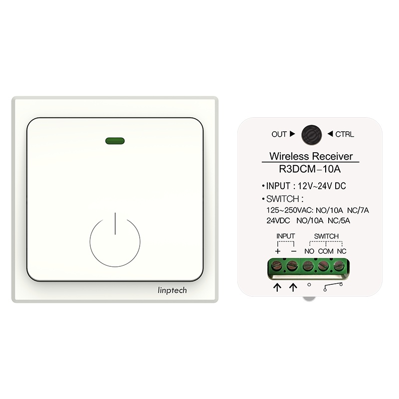 领普科技(linptech)无线遥控门禁开关 30米门禁遥控器无线开关双路继电器信号输出门铃门禁一拖一遥控门禁开门器