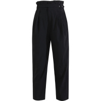 娅丽达黑色直筒裤女2019夏九分高腰烟管西裤薄款女士大码休闲裤子