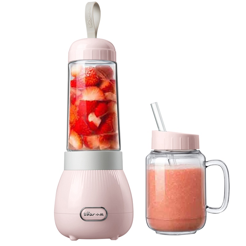小熊(Bear)榨汁机 LLJ-C04W1 多功能家用小型便携式榨汁杯 炸果汁辅食搅拌料理机全自动果汁机苏宁自营