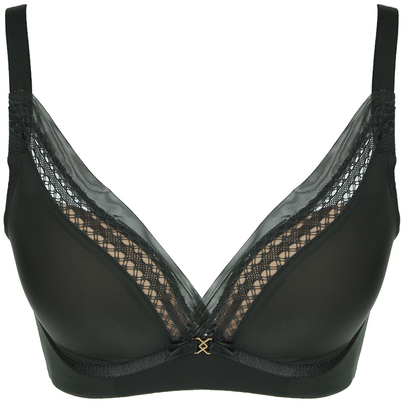 莎莲妮深V性感聚拢无钢圈文胸调整型中厚女士内衣光面