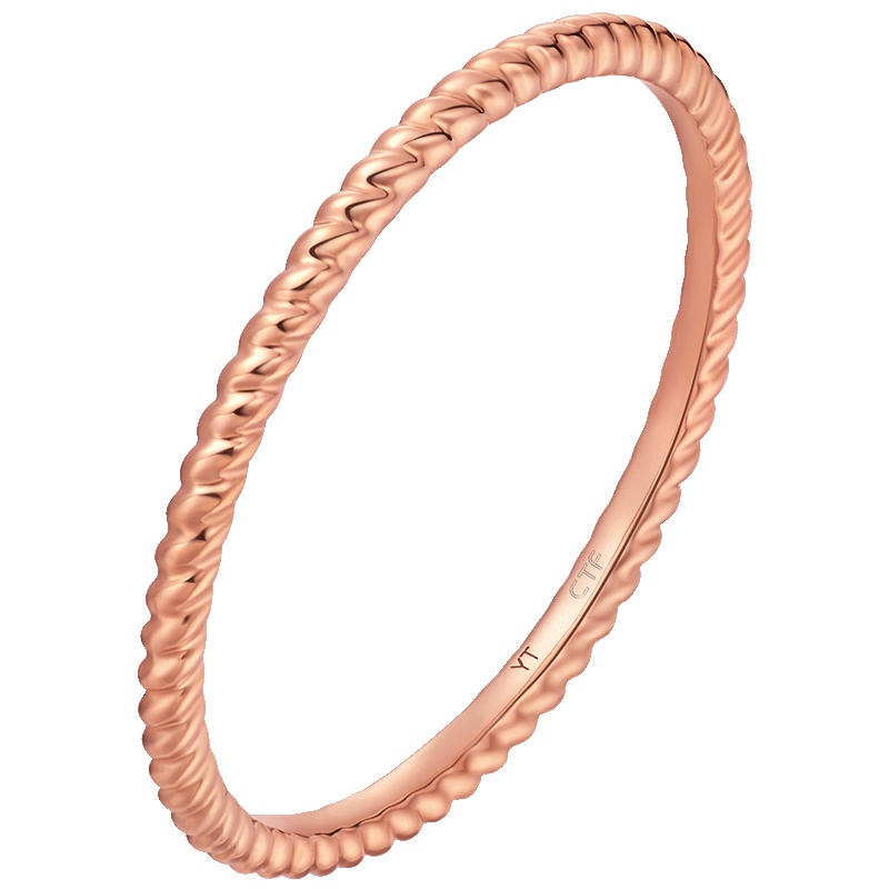 周大福珠宝首饰女神系列18K金彩金戒指E121154