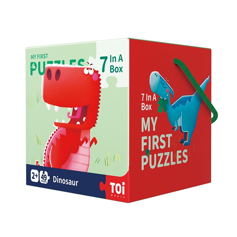 TOI图益 大块双面儿童拼图恐龙 益智认知幼儿宝宝男孩女孩2-3岁早教玩具+生日六一礼物