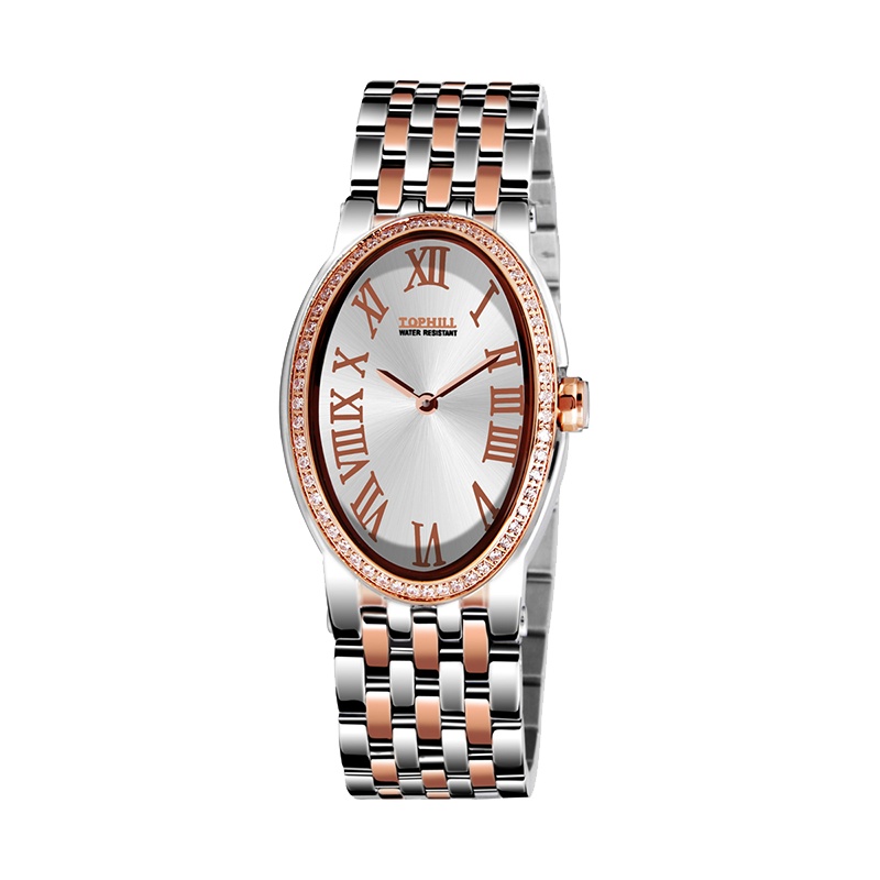 瑞士拓非手表女进口石英机芯TE003L轻奢魅力时尚镶钻女士腕表