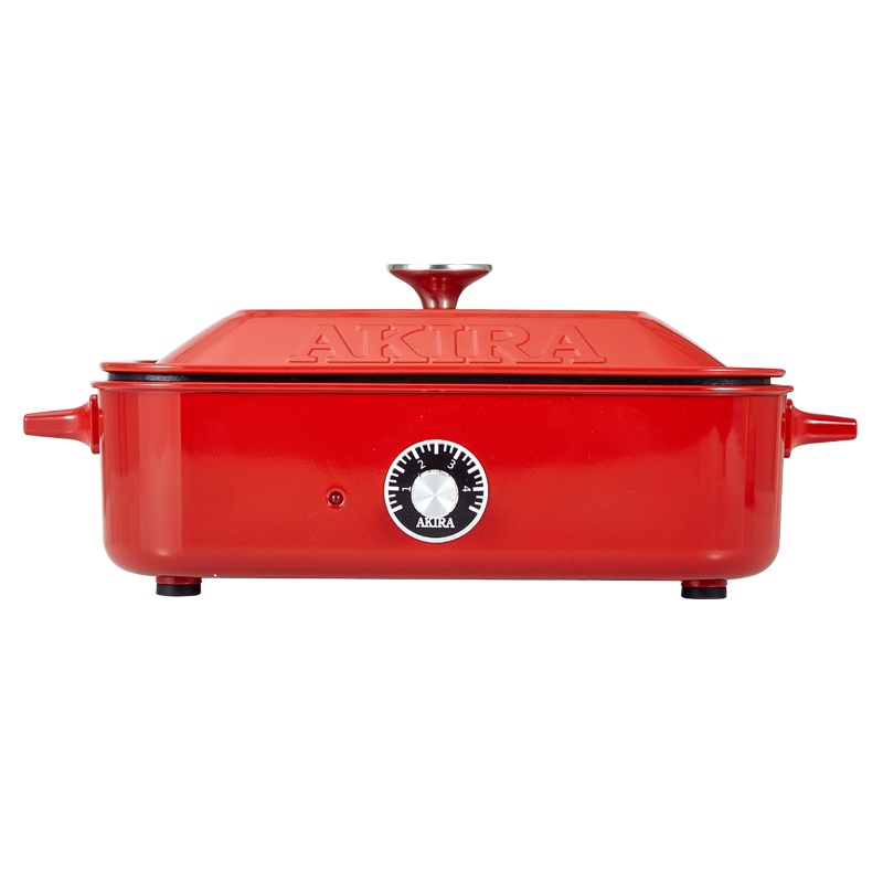 爱家乐(AKIRA) T01 多功能锅料理锅 电烧烤锅电火锅家用电烤锅标配(陶瓷深锅+平面烤盘)