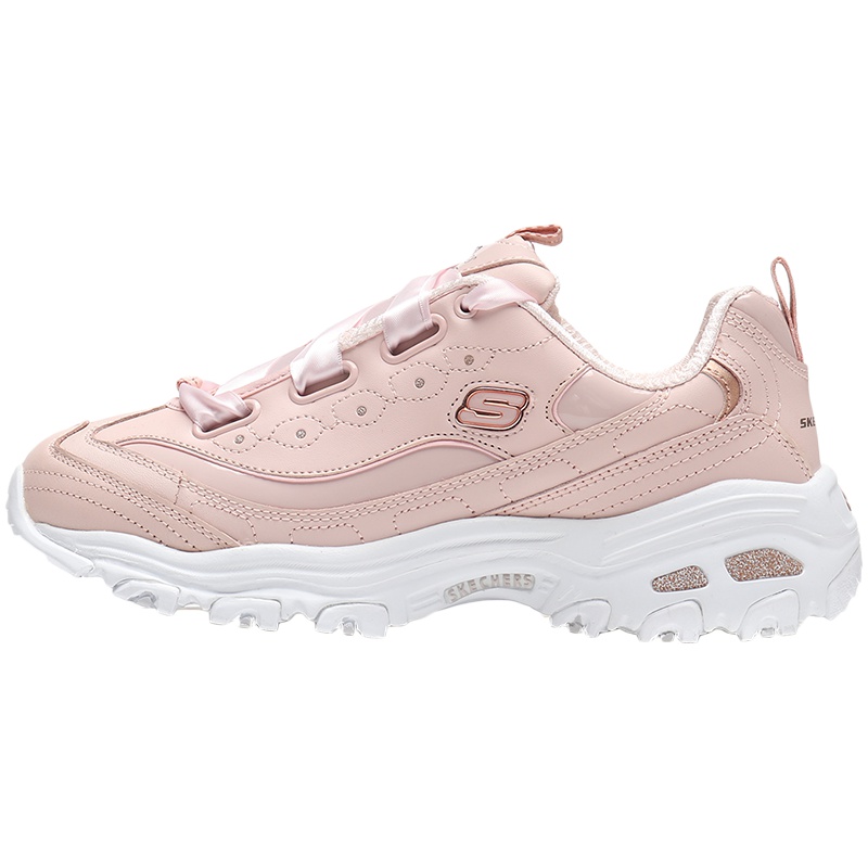 斯凯奇女鞋休闲鞋春时尚D‘LITES蝴蝶结熊猫运动鞋11976 11976/LTPK浅粉色