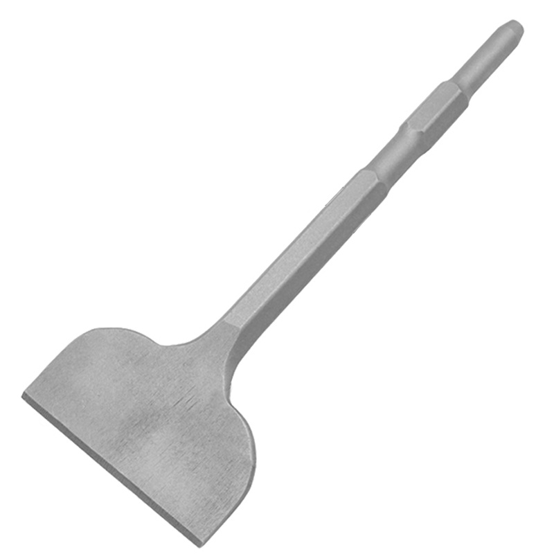 海斯迪克 gnjz-2064 电锤钻头弯头加宽凿子 冲击钻凿子 圆柄两坑两槽弯凿铲墙混凝土 六角柄17*280*100宽