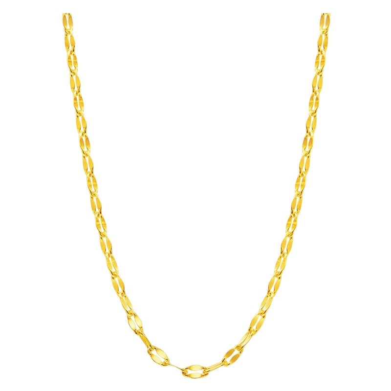 周大福珠宝首饰M扣足金黄金项链计价（工费128元）F188335