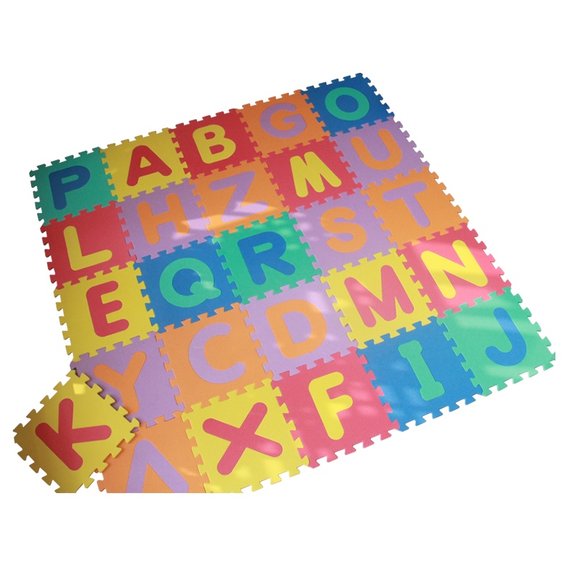 明德字母拼图婴儿爬行垫泡沫地垫 宝宝爬行垫拼接防滑垫26片
