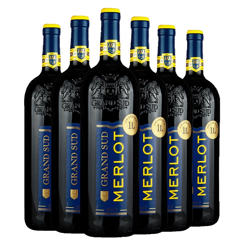 [中粮名庄荟]法国格兰苏美乐红葡萄酒 1L*6原瓶进口红酒