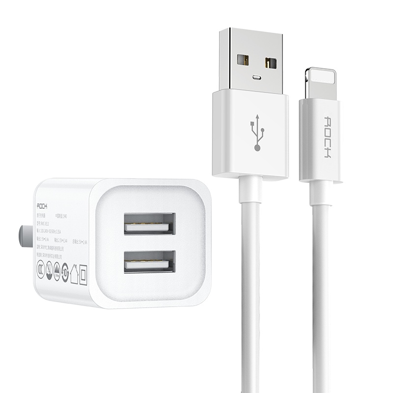 ROCK 苹果充电器头线套装手机快充数据线插头适用iPhone12/11Pro/SE/max/XSR/8P/7/6s