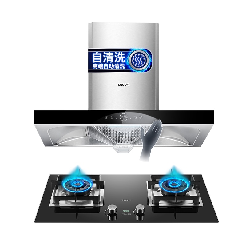 帅康(sacon)T8066+71B烟灶套餐欧式21立方大吸力厨电套装顶吸吸油烟机煤气灶燃气灶套装抽油烟机灶具套餐液化气