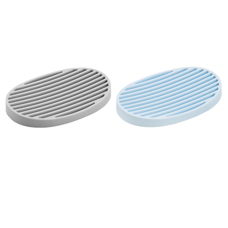 创意简约硅胶肥皂盒 闪电客厨房浴室卫生间肥皂架 手工香皂盒沥水肥皂碟 鸽子灰+月光蓝