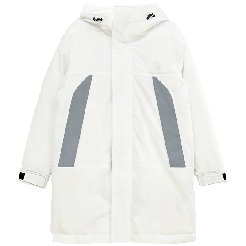 Paul Frank/大嘴猴冬季羽绒服女撞色连帽潮流印花情侣外套