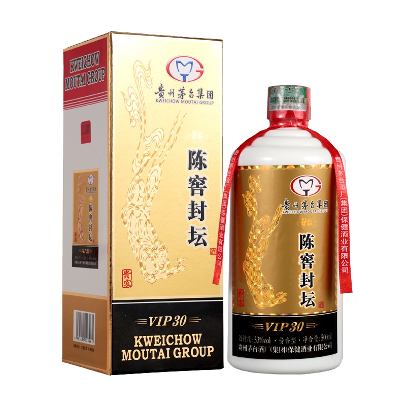 贵州茅台酒厂(集团)保健酒业有限公司出品 陈窖封坛贵宾酒 酱香型白酒500ml*6(整箱装)