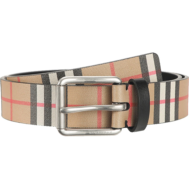 BURBERRY 博柏利 男士格纹牛皮皮带腰带 40748241