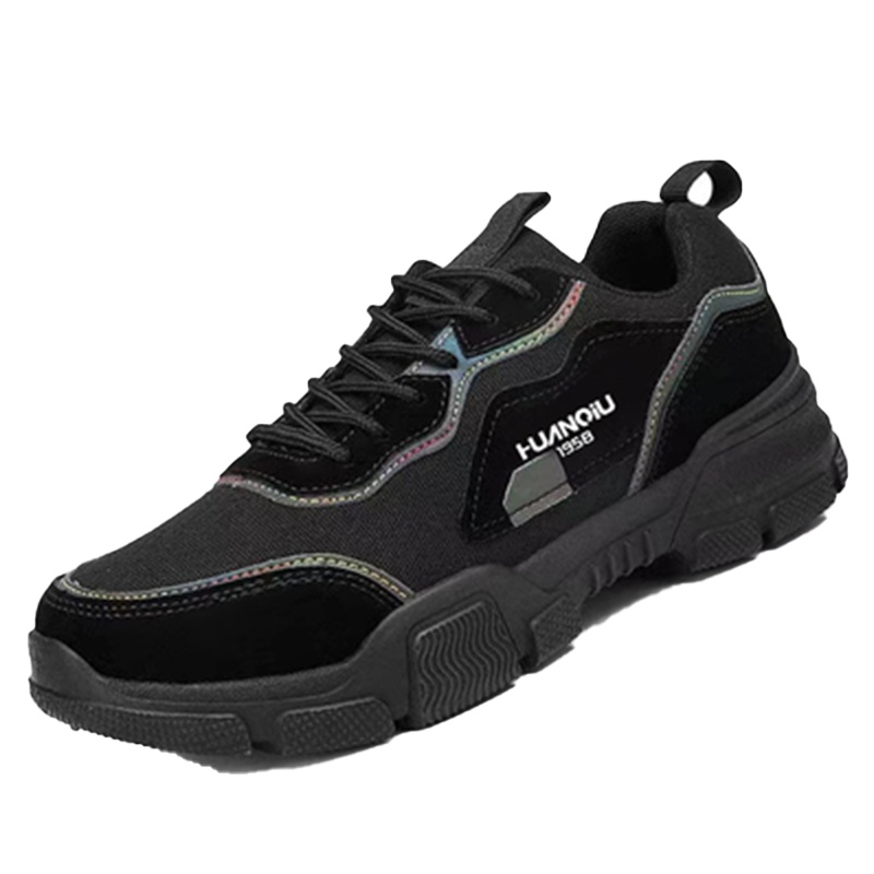 环球秋季透气防滑男鞋防臭工地干活耐磨黑色百搭休闲劳保运动鞋子