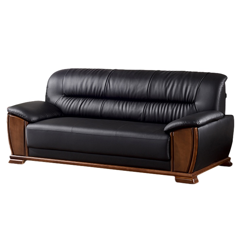 创世人 办公沙发功夫茶几组合商务会客接待室三人位西皮洽谈沙发简约现代