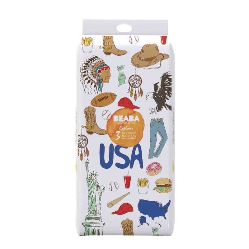 BEABA碧芭宝贝探险家婴儿纸尿裤M46片宝宝夜用干爽透气尿裤尿不湿