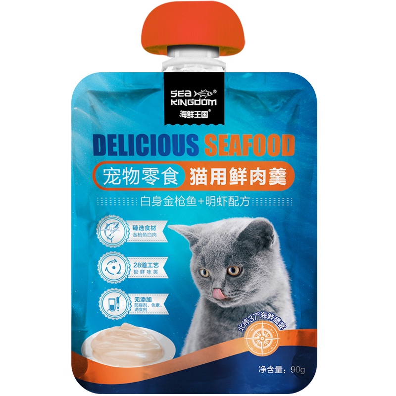 Sea Kingdom 猫用金枪鱼+明虾鲜肉羹90g