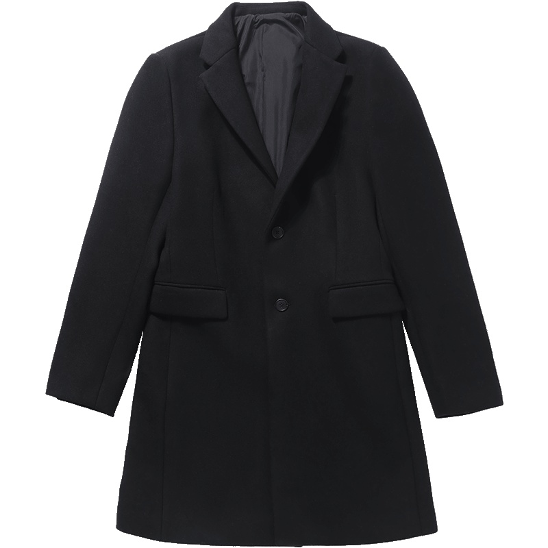 马克华菲冬新款优雅立领羊毛长款男士大衣