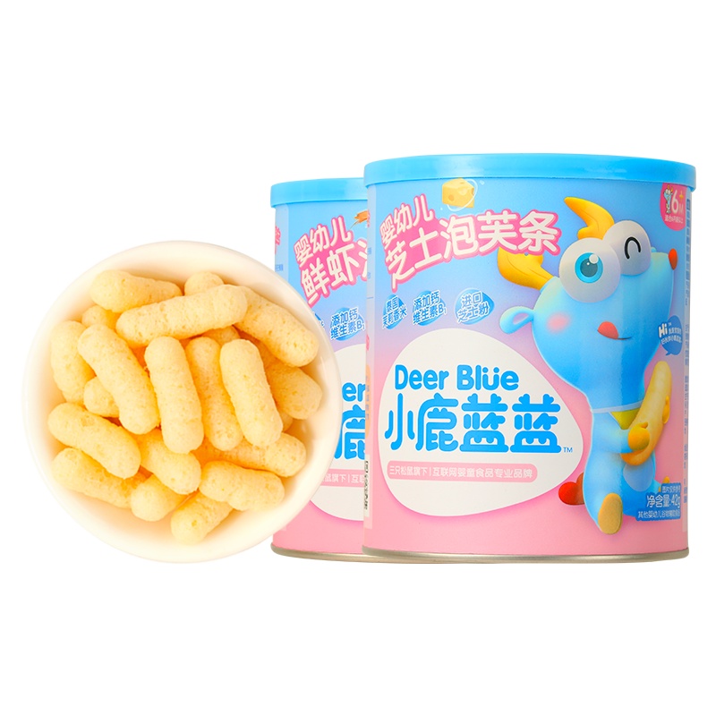 [小鹿蓝蓝_婴儿泡芙条]6月宝宝零食手指泡芙无添加盐冻干辅食婴幼儿芝士泡芙条/42g