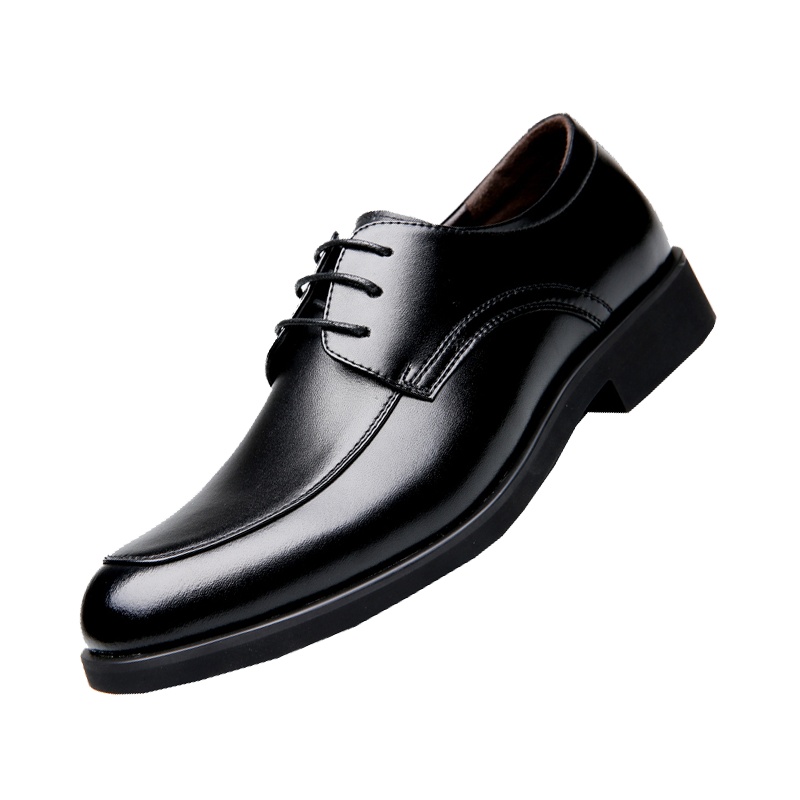 策霸头层牛皮男士商务皮鞋四季皮鞋工作鞋新品男士经典正装男鞋牛皮真皮鞋子休闲单鞋低帮鞋