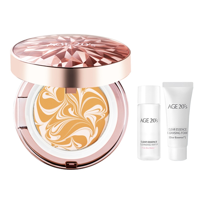 【2020新款爱敬套盒】【防晒出游必备】AGE20’S钻石精华气垫套盒(粉) 12.5gx2 SPF50+/PA+++