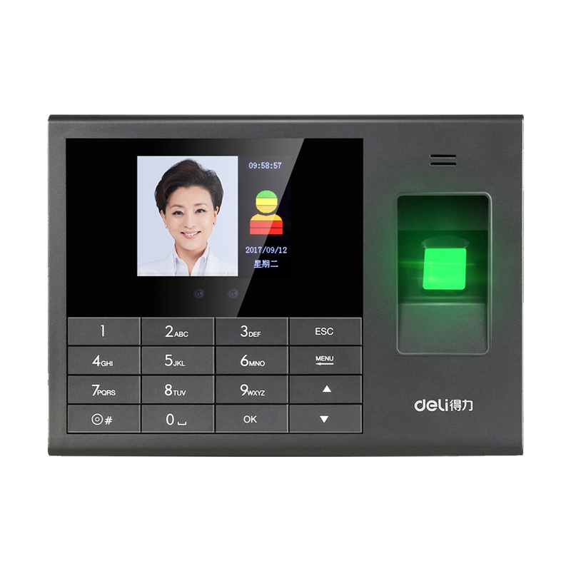 得力(deli)3765C考勤机人脸指纹混合识别200张人脸+1000枚指纹无线wifi云考勤打卡机 手机定位外勤签到机