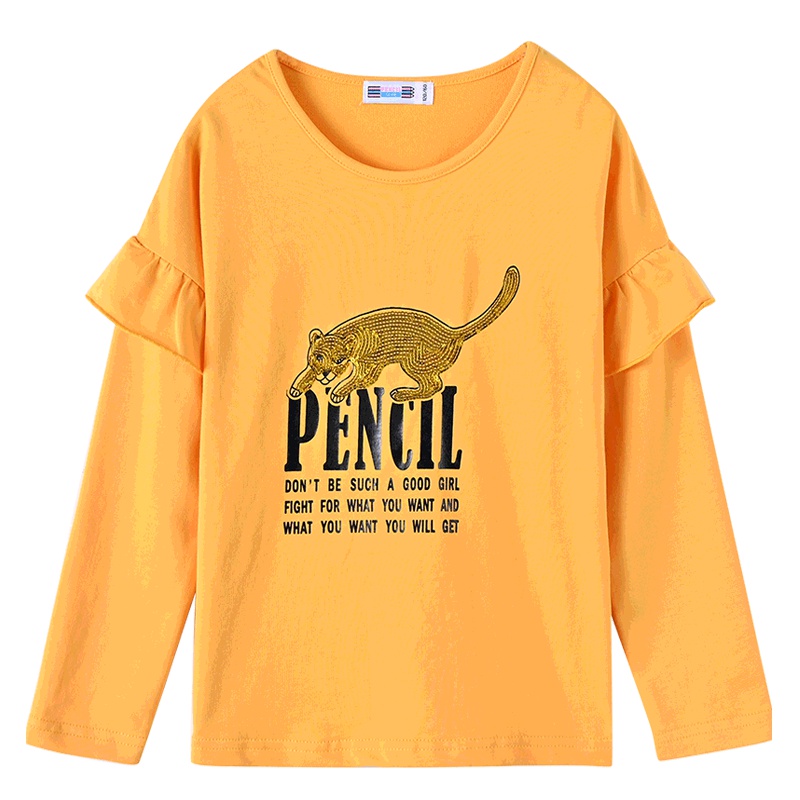 铅笔俱乐部童装2019秋冬季新款女童套头纯棉卫衣中大童时尚长袖