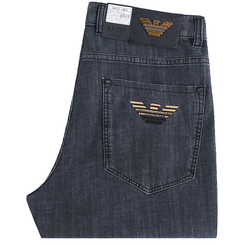 罗曼阿玛尼男装裤子官方旗舰店2021舒适透气春夏新款品牌男士中年百搭耐磨牛仔裤B242-2A2232