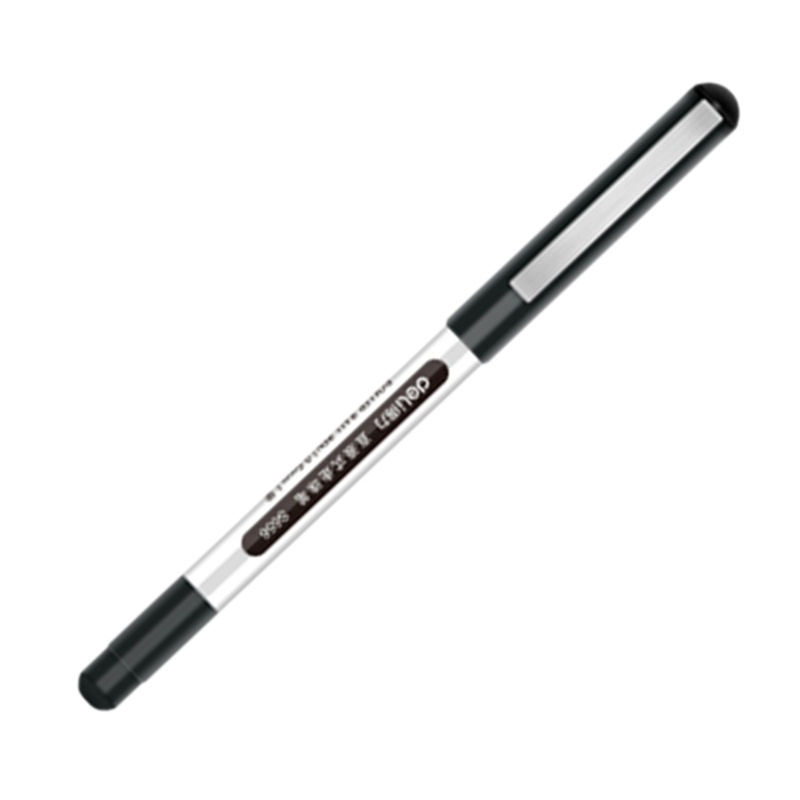 得力S656 直液笔中性笔 0.5mm子弹头签字笔学生考试笔走珠笔水笔 办公用品12支/盒黑色