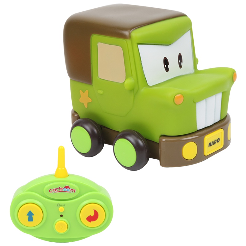 麦多比 贝恩施电动无线遥控车玩具 男女孩耐摔汽车卡通儿童赛车 车头灯可亮音乐可遥控可拆卸车身3-6岁 绿色H4