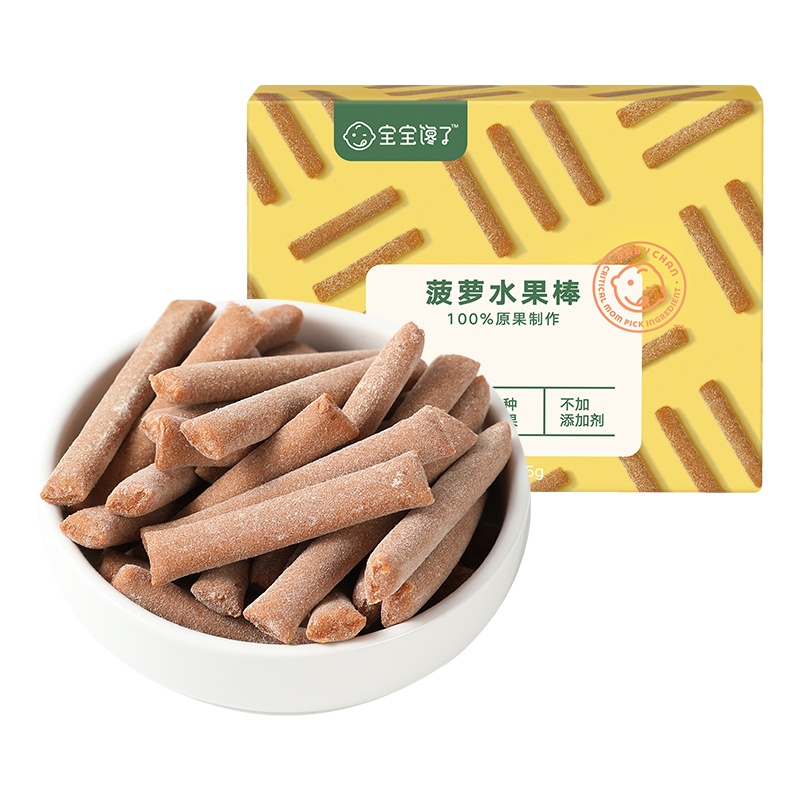 宝宝馋了无添加儿童零食菠萝水果条水果棒单盒装45g