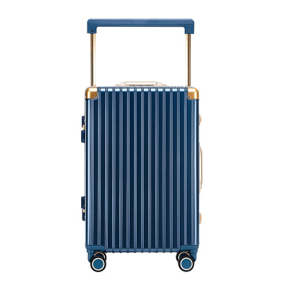 铝框登机箱宽拉杆行李箱女ins网红新旅行箱男结实耐用时尚拉杆箱24蓝色