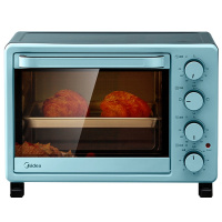 美的(Midea)电烤箱 25升家用 上下独立控温 简约轻氧绿 广景大视窗 含钛加热管PT2531